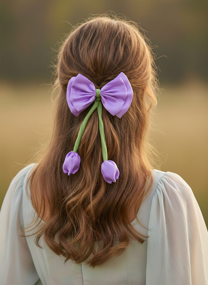 Satin Tulip Bow Hair Pin