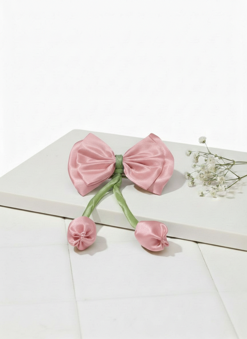 Satin Tulip Bow Hair Pin