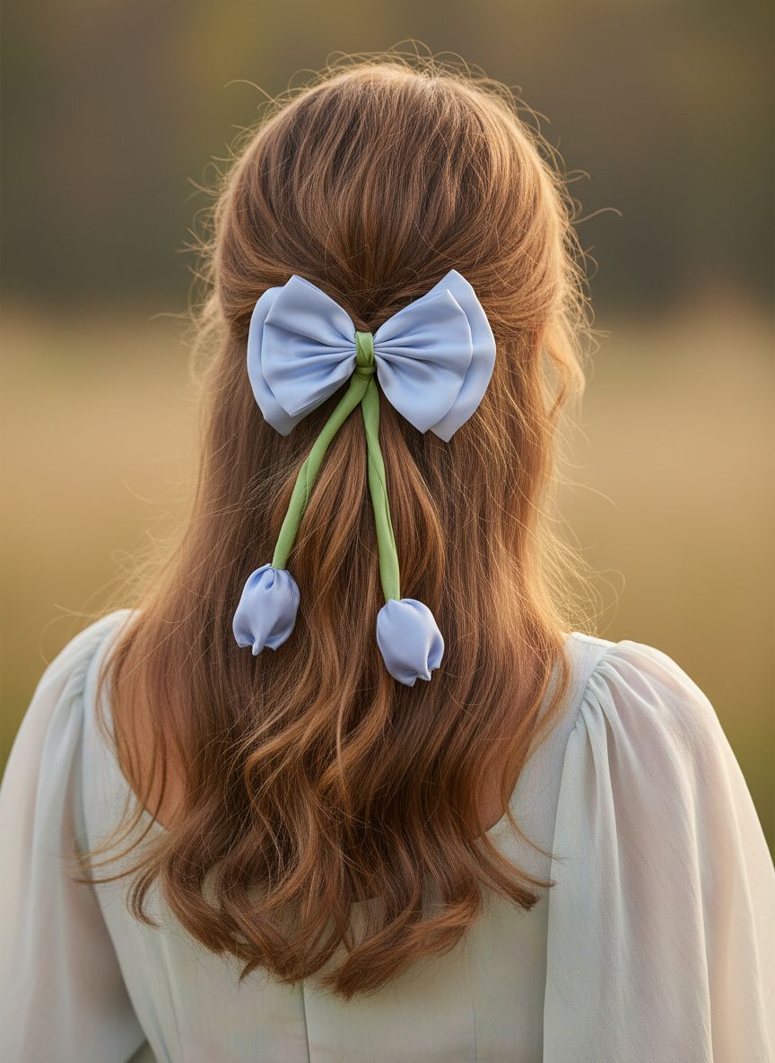 Satin Tulip Bow Hair Pin