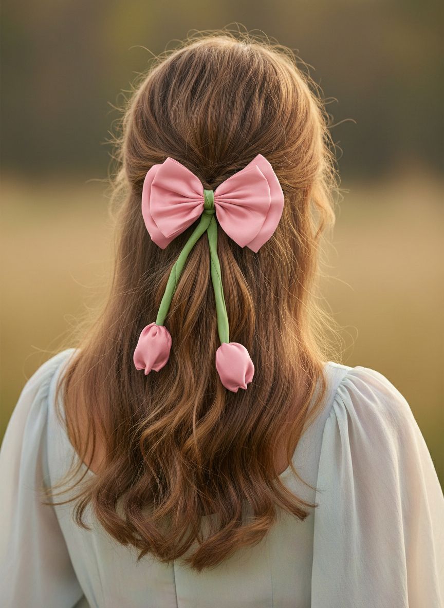 Satin Tulip Bow Hair Pin