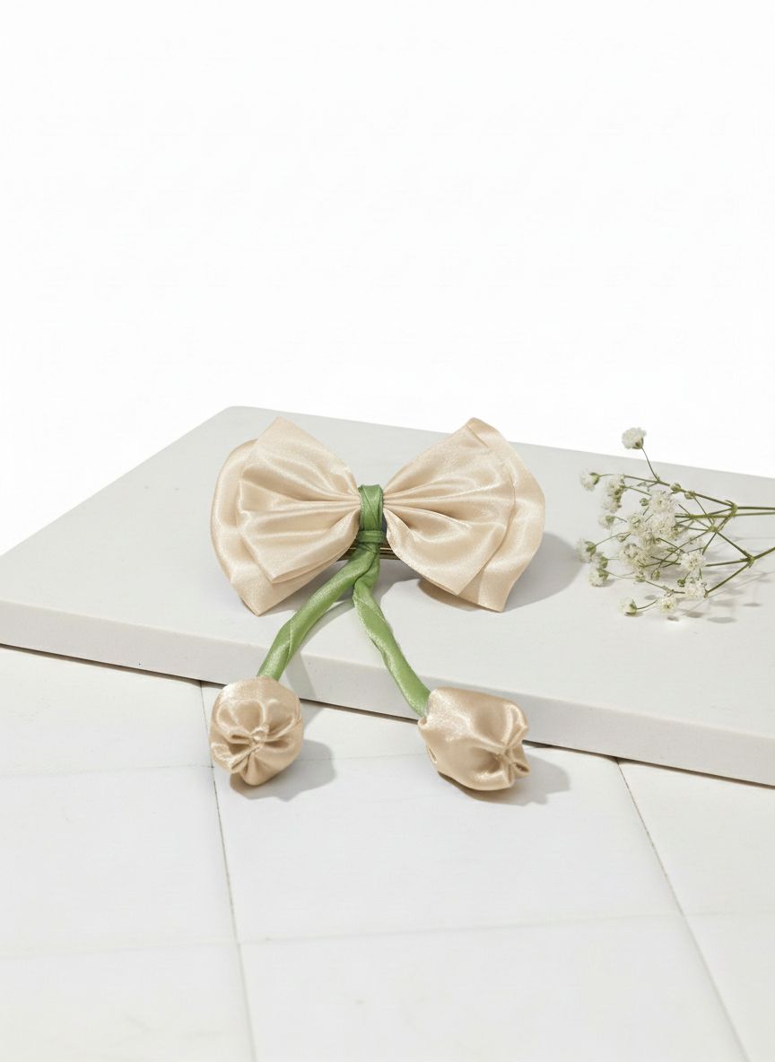 Satin Tulip Bow Hair Pin