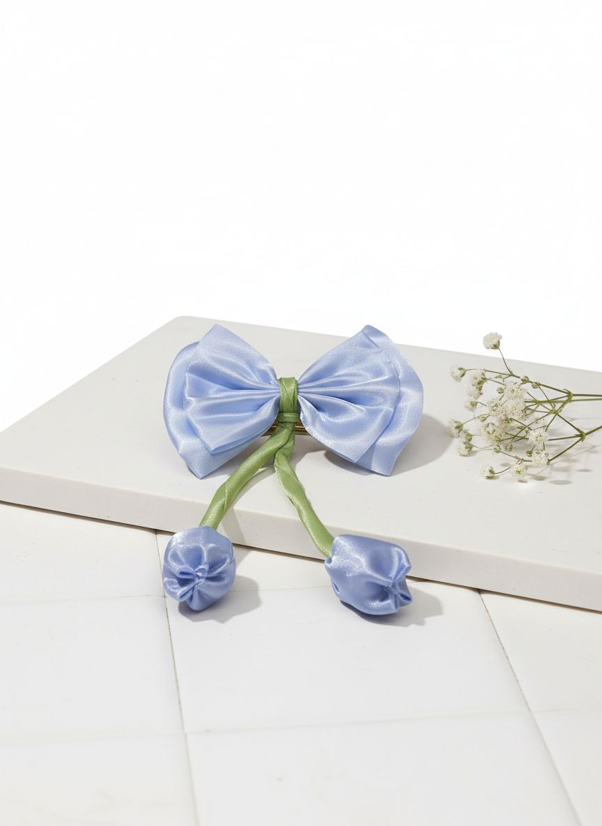 Satin Tulip Bow Hair Pin