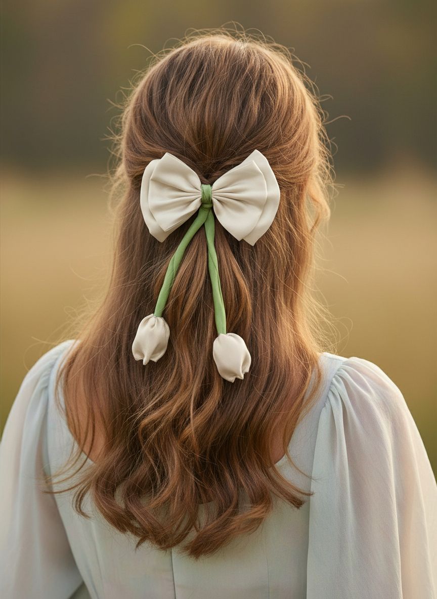 Satin Tulip Bow Hair Pin