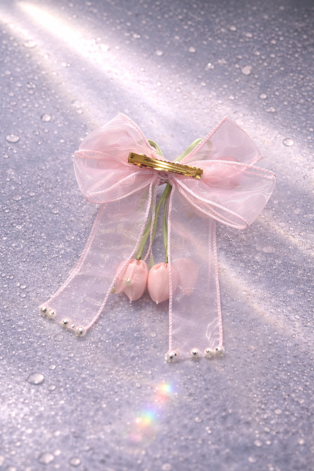 Satin Pearl Tulip Hair Pin