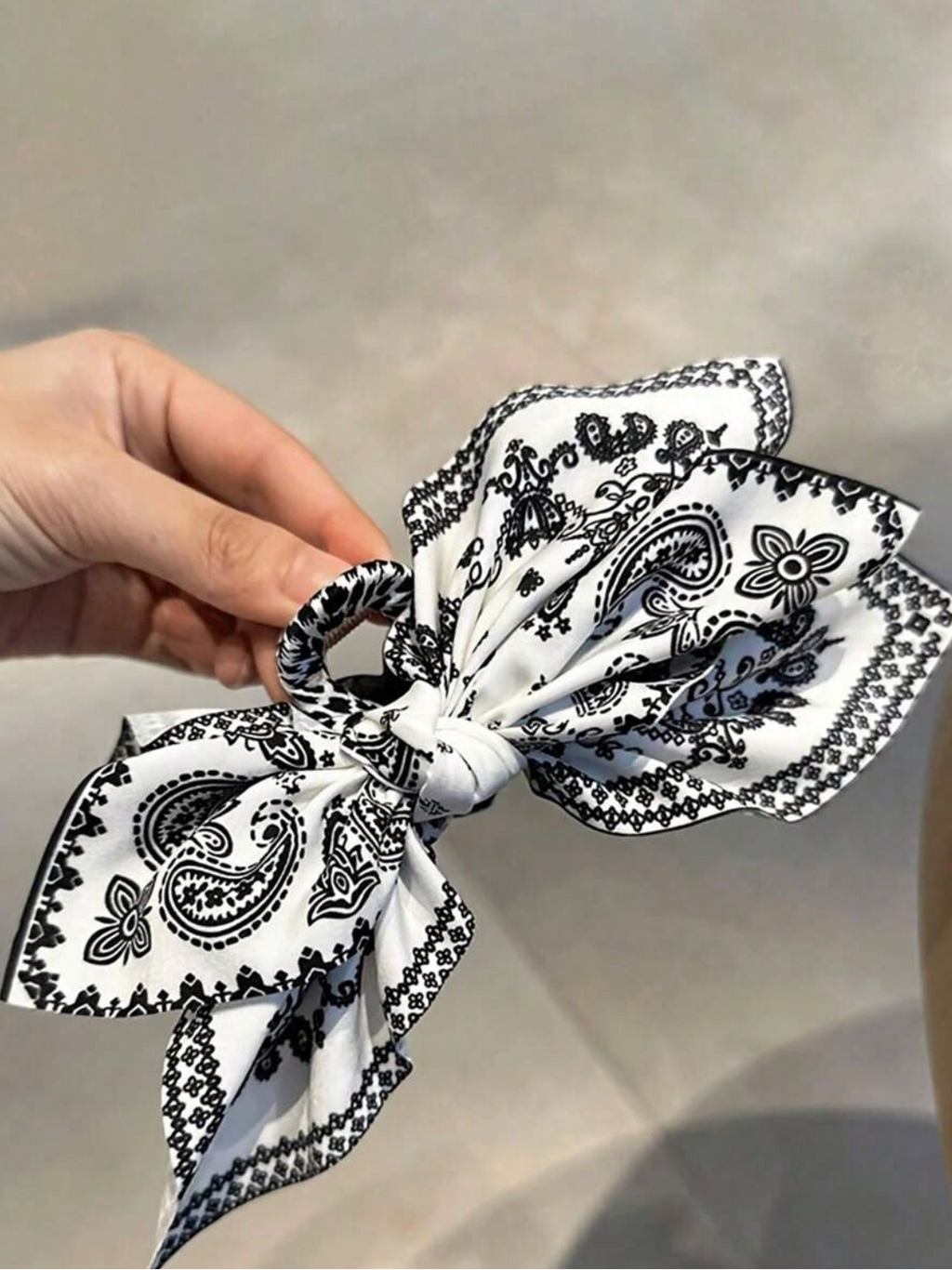 Boho Bandana Bow Claw Clip