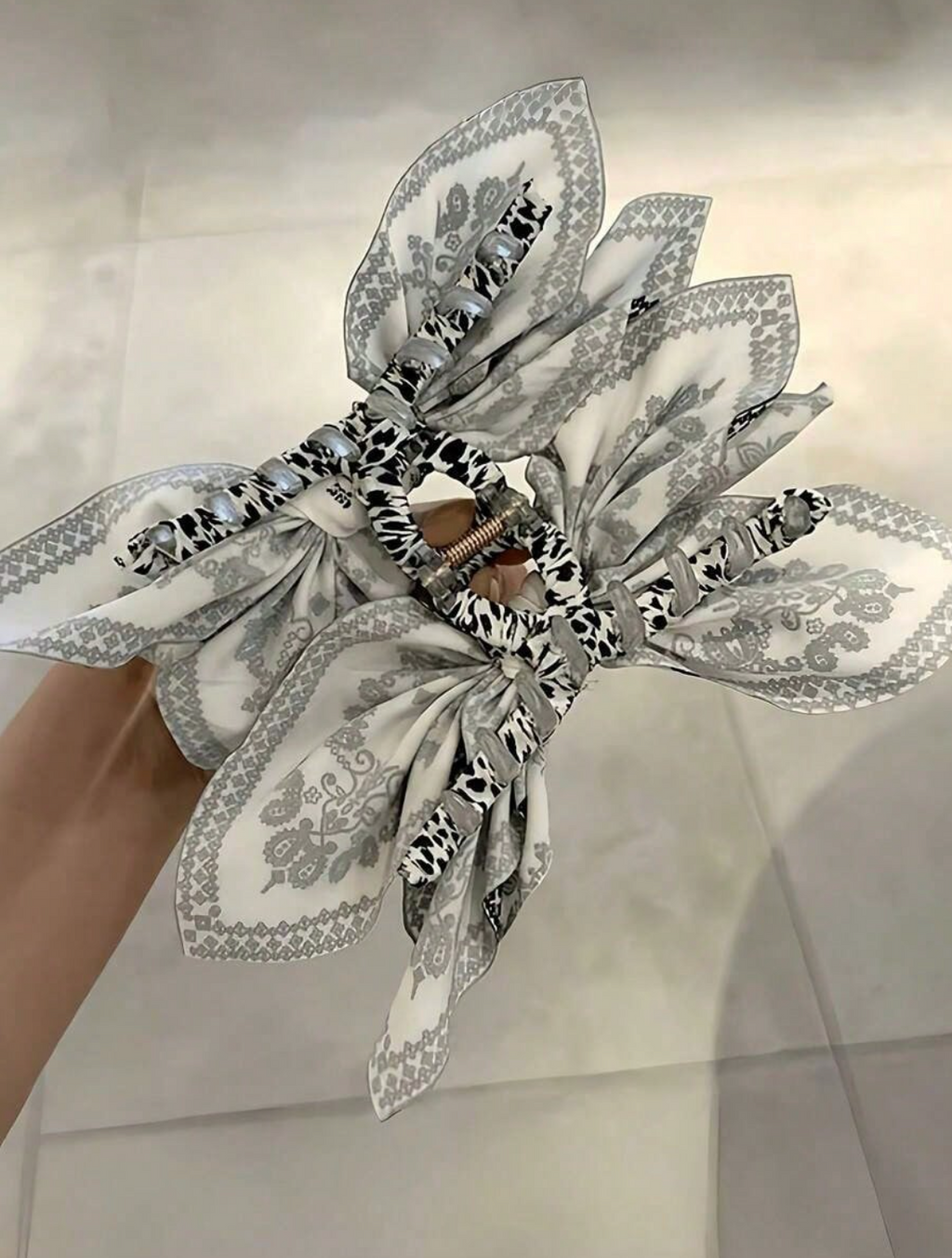 Boho Bandana Bow Claw Clip