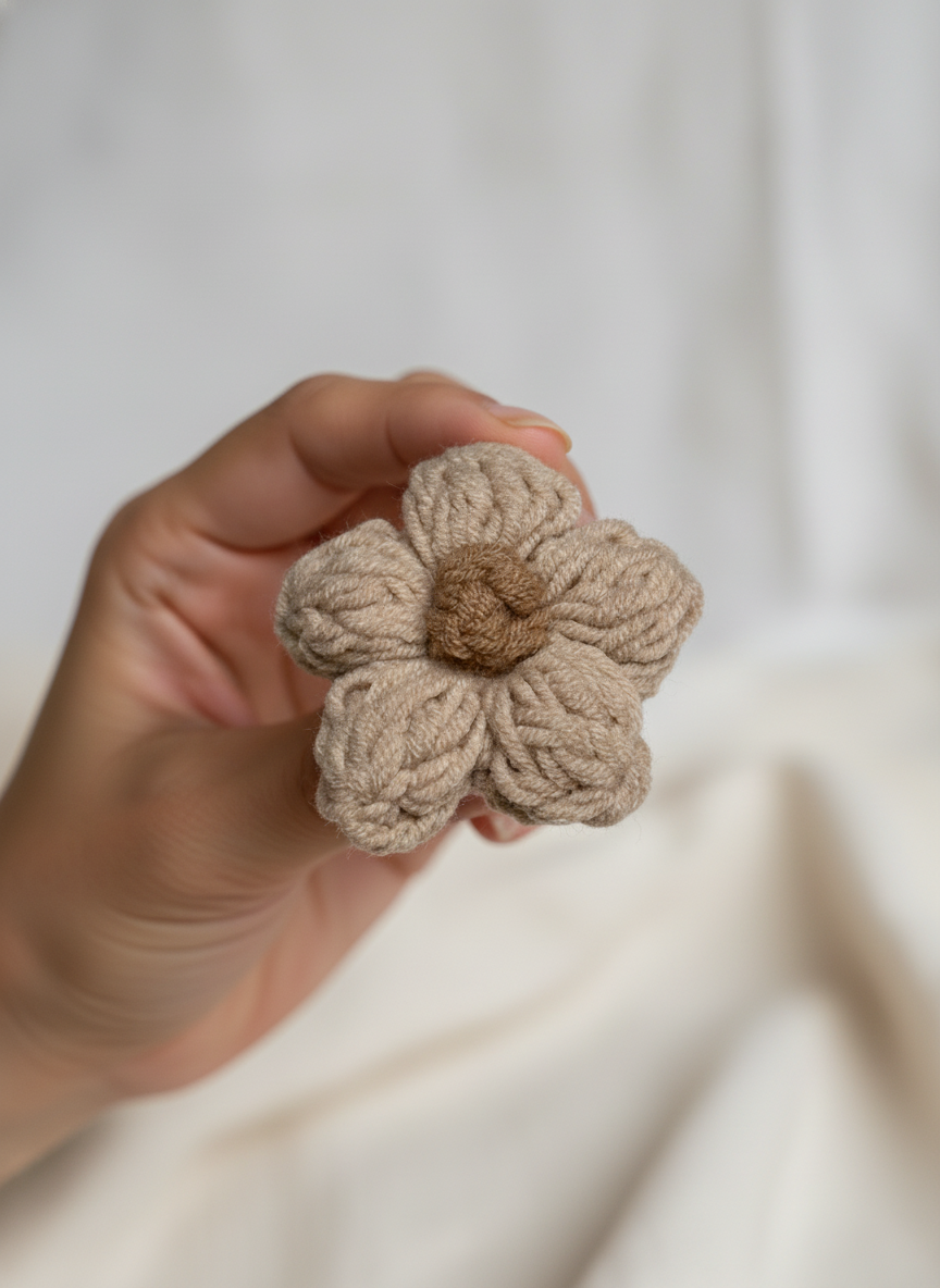 Crochet Flower Hair Pin