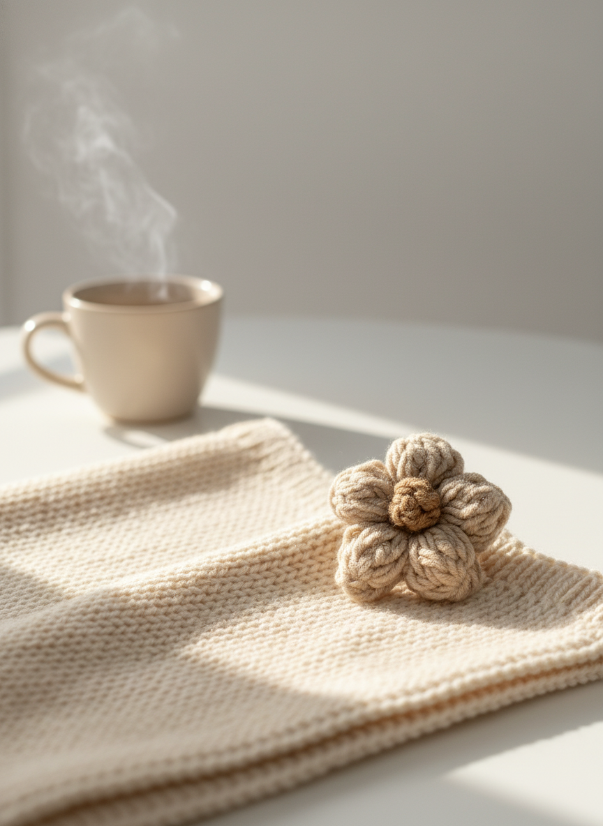 Crochet Flower Hair Pin
