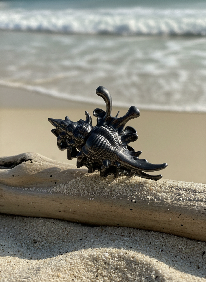 Metallic Seashell Claw Hair Clip/ Ocean-Inspired Marine Claw Clip