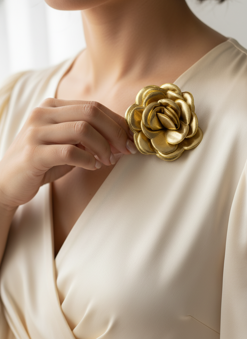 Gold Rose Hair Pin