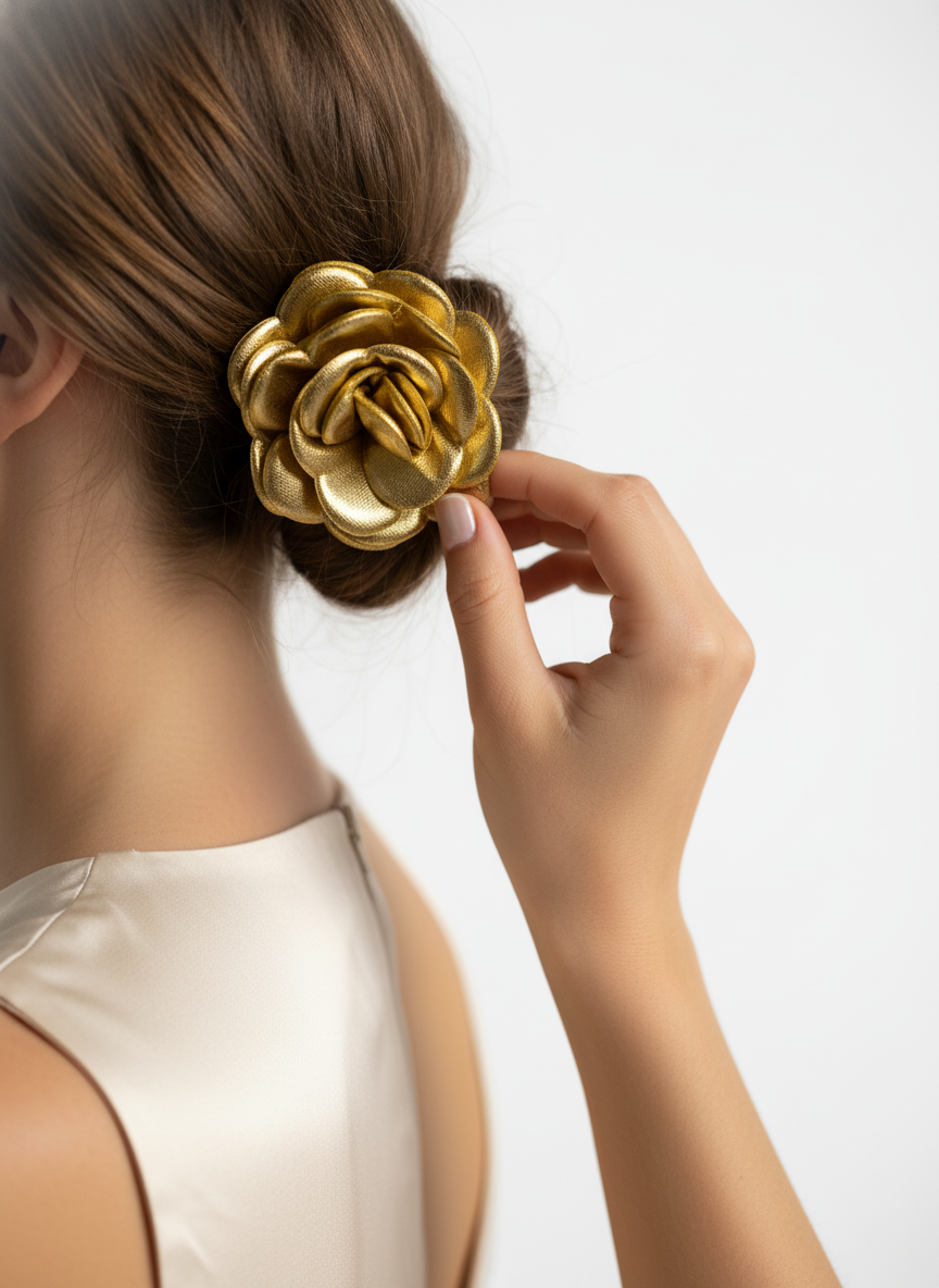 Gold Rose Hair Pin