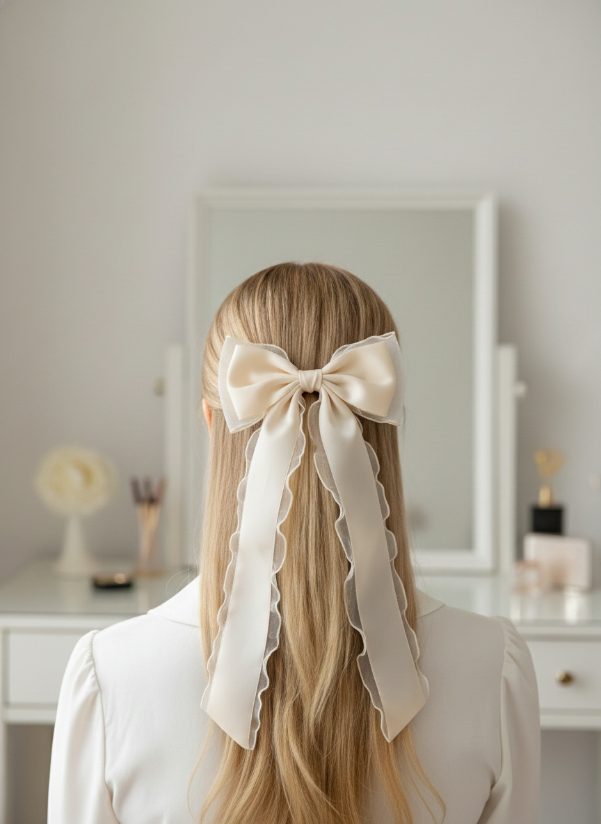 Long Ribbon Bow Hair Pin