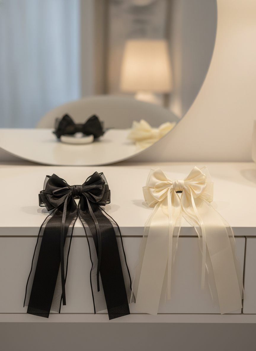 Long Ribbon Bow Hair Pin