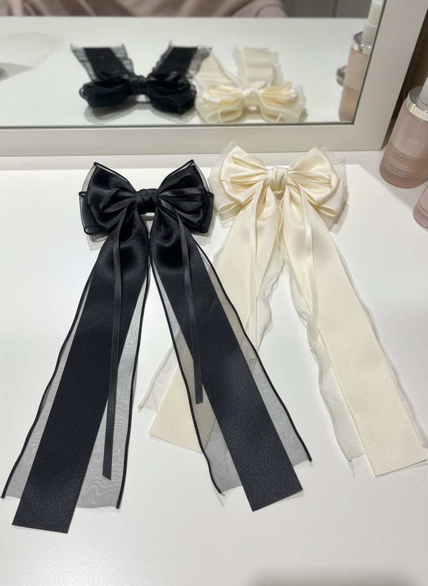 Long Ribbon Bow Hair Pin