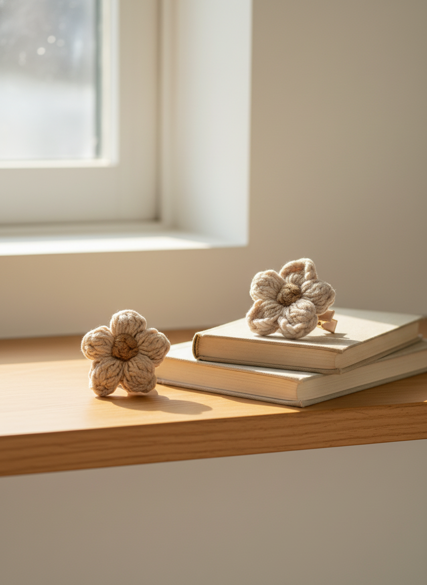 Crochet Flower Hair Pin