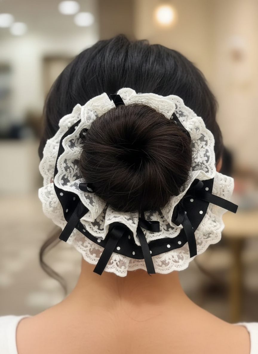 Floral Ribbon Lace Scrunchie