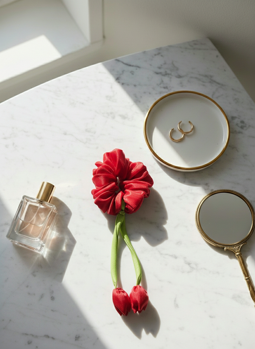 Satin Tulip Scrunchie