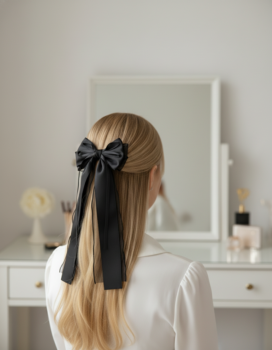 Long Ribbon Bow Hair Pin