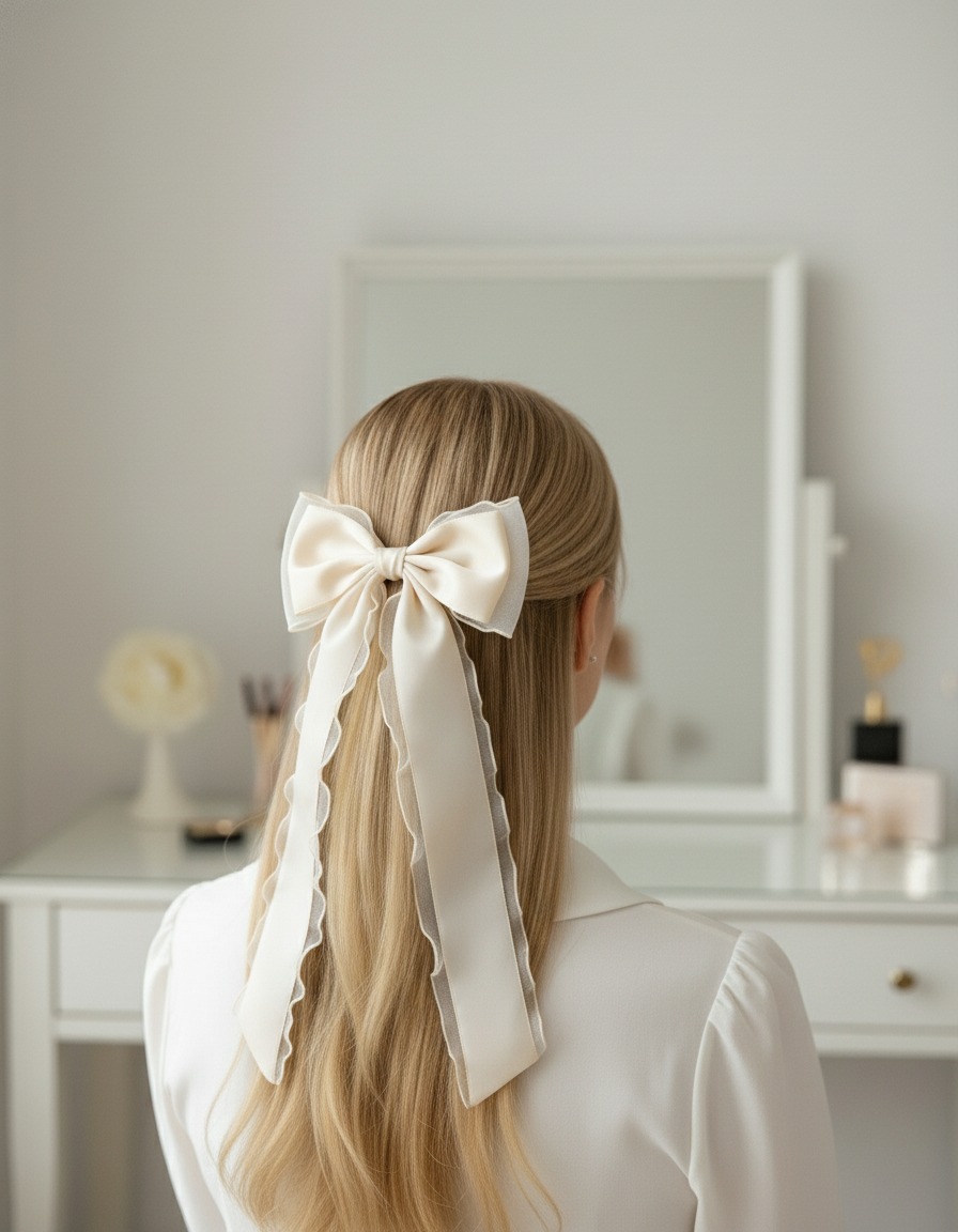 Long Ribbon Bow Hair Pin