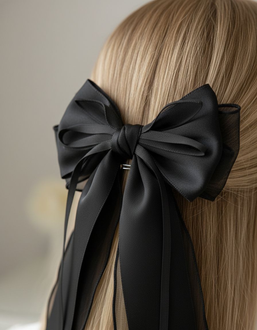 Long Ribbon Bow Hair Pin
