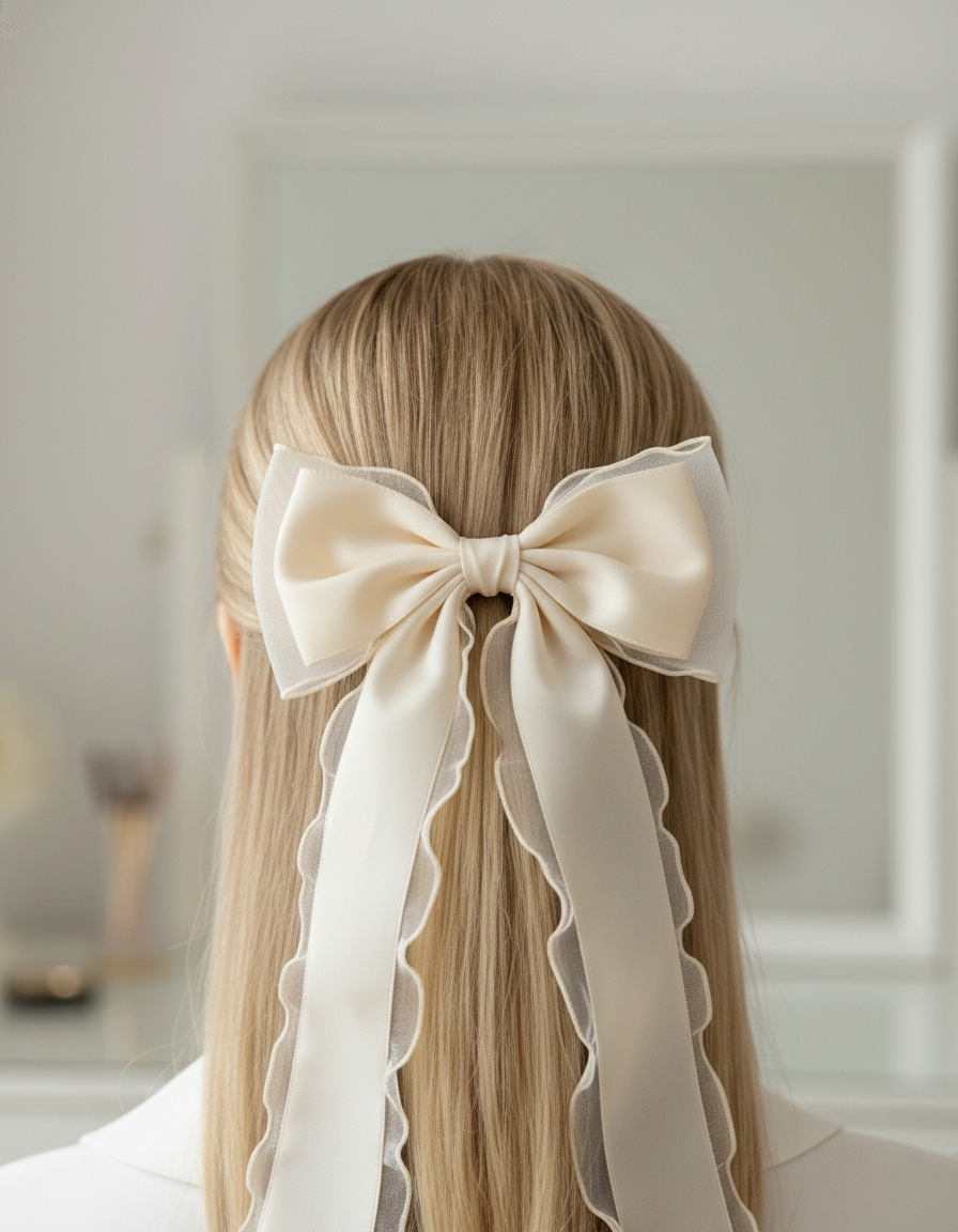Long Ribbon Bow Hair Pin
