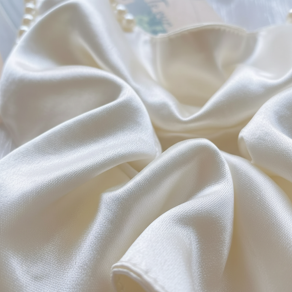 Pearl Satin Square Scrunchie