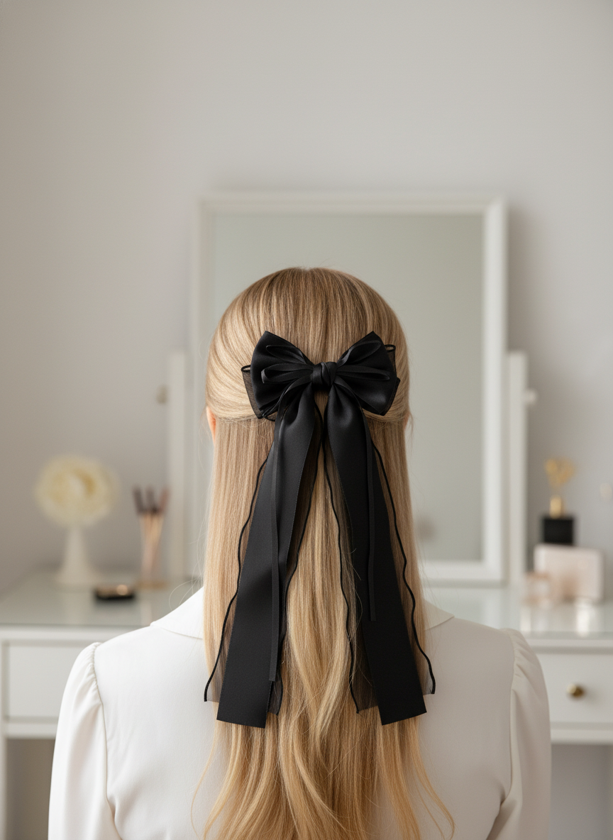 Long Ribbon Bow Hair Pin